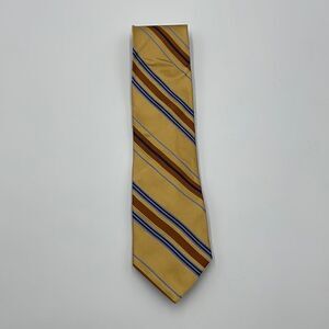 Gold and blue 100% silk IKE behar necktie